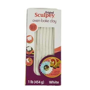 NEW!! Scupley Original Oven Bake Clay White 1lb Craft Molding
